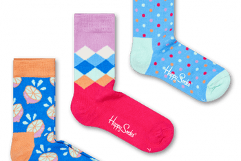3 Pack: Limes + Diamonds + Polka Dots Socks –  Blue/Orange/Red/Mint/Purple (S)