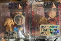 Sometimes action figures are sent from outr exclusive partners. Items vary in material, from various plastics and resins. 