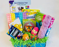 Teen Box has Easter Puffer Egg, Unhurry Book, Squish, Atomic Ball, Bubble Pop, Kanoodle Cosmic, Bingsu Flyer, Fliparoo, Corgi Squish, Fuzz'd