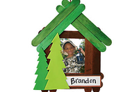 wooden cabin picture frame