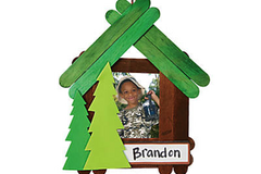 wooden cabin picture frame