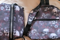 Medium sized gifts include a crossbody purse with a front pocket with zipper and a mini backpack with a front pocket with zipper