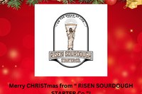 Thiis image of Risen Sourdough Starter Co.'s Messiah logo that says "Merry Christmas From Risen Sourdough Starter Co."!
