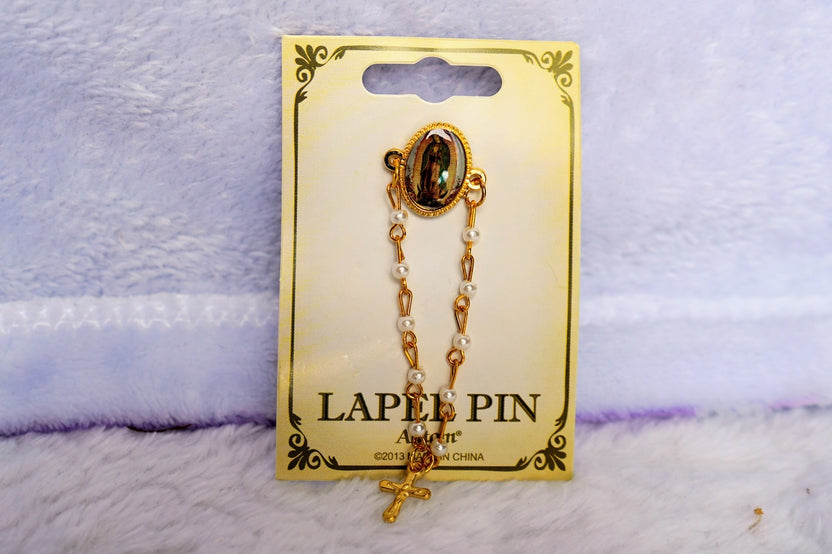 Guadalupe Pin with prayer beads
