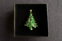 Festive Christmas Brooch Gift Set.Holiday Collection with Tree, Hat, Gloves and Reindeer in Gift Box