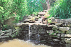Moon Garden Where evening blooms and flowing water create a serene outdoor haven for rest and reflection.