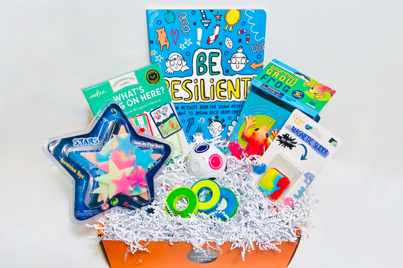 VIP August Box, Eeboo cards, Inspirational Book, Grow Frog. Stars, Magnetic rings, Balls, Dimple keychain 