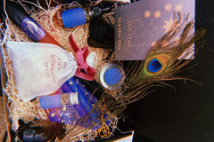The New Moon in Aquarius Ritual Box is a beautiful offering of spell work, a "By the Light of the Dark Moon" Bath Blend, hand blended tea +