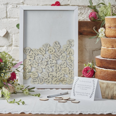 Wooden Heart Frame Guest Book