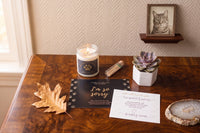 Cat Memorial Gift Box - Pet Loss Sympathy Care Package with Live Succulent & Candle