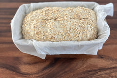 Honey oat sandwich bread scored and ready to be baked with love. This recipe will be included in one of your monthly subscription. 