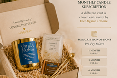 The Organic Armoire Candle & Treat Box – A Monthly Luxury Self-Care Experience