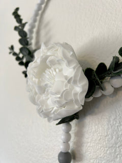 Farmhouse white Wall Rosary 10”