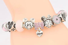 Super Cute Classic Pink Mini Mouse Charm Bracelet