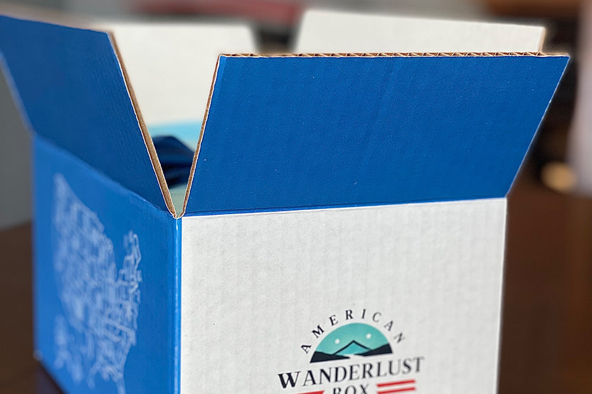 American Wanderlust product examples - your Random Box will feature a new U.S. state, not necessarily picture in these photos