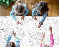 Kids Coloring Tablecloth Themed Art Activity