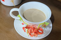 Hand Sculpted Floral Ceramic Art，a one of a kind coffee mug or a handcrafted tea cup.Enjoy with afternoon reading or during teatime.