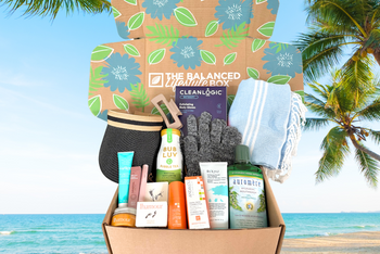 The Balanced Lifestyle Box filled with wellness products, herbal teas, and skincare items, a thoughtful self-care gift box for women