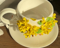 Dreamcloud Modern Floral Ceramic Tea and Coffee Set