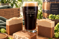 Tranquil Rose men's soap gift featuring handcrafted soap, natural ingredients and a classic beer-inspired grooming presentation.