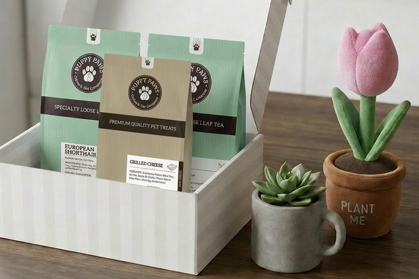 Tea & Pet Box includes:
2 bags full-size loose leaf tea
1 large bag pet treats
1 pet toy
1 lagniappe gift for the human
