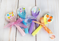 Easter Mini Wood Spoons | Holiday Tiered Tray Decor | Fake Drizzle Sprinkles