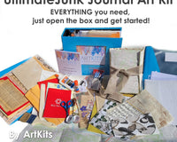 Ultimate Junk Journal Art Kit - EVERYTHING you need to get started! Large3 ring binder & plastic snap pouch included! SKU DV0922