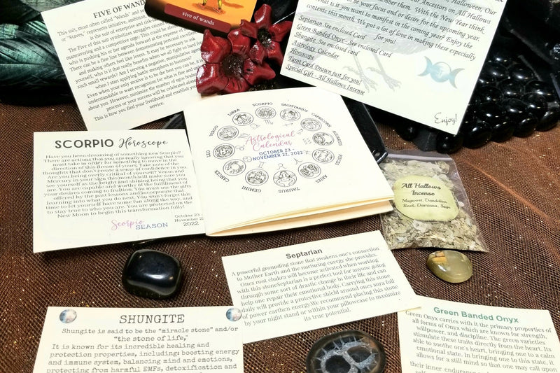 Magickal Earth astrology, tarot, and crystal subscription spread