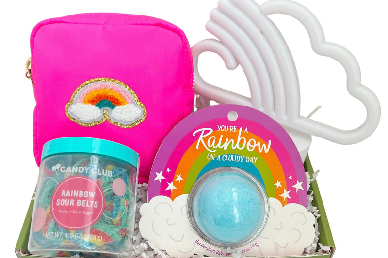 Rainbow Radiance gift box with bright feel-good treats