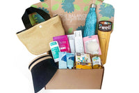 The Balanced Lifestyle Box for women showcases self-care products and a reusable tote bag for wellness journeys