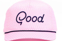 Classic Good Good pink ladies golf hat in one size fits most. This high quality and hip hat is perfect those pink hued outfits.