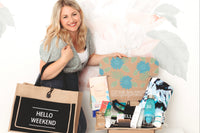 The Balanced Lifestyle Box for women showcases self-care products and a reusable tote bag for wellness journeys