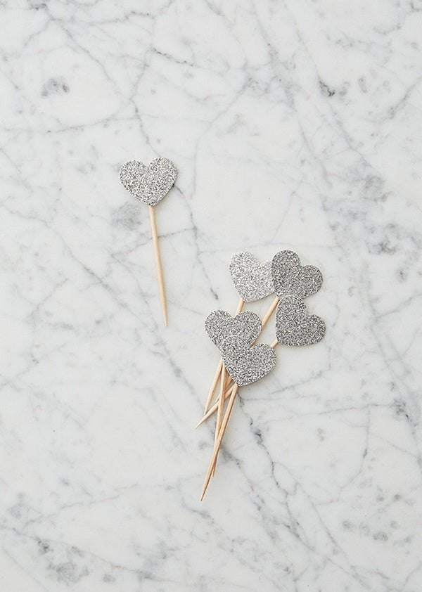 Toppers: Silver Hearts