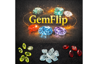 GemFlip logo displayed with colorful gemstones on a dark background, representing a premium gemstone mystery box brand focused on natural st