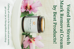 Made with Shea Butter, Gotu Kola and Tamanu Oil, Marigoldbub's Stretch Mark Eraser promotes collagen production.