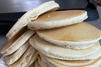 This image shows Pancakes that have been baked using Risen Sourdough Starter Co.'s Starter. We added it to our baked goods !
