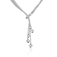LOVE 925 Sterling Silver Lariat Layered Necklace