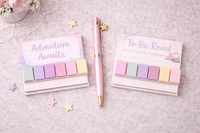 Book reading annotated tabs and ink pen will be different in color and size for each month depending on the theme. 
