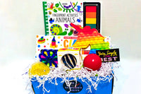 Finger-painting Book, Modeling Clay, Rainbow bubble pop, Land of Dough Zebra Party, Squish Frog, Squish Needoh Ball, fidget pop Spinner