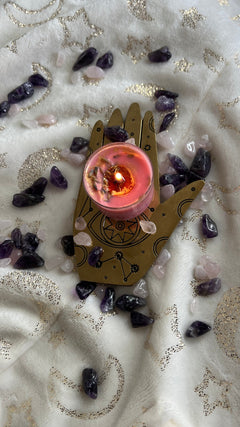 Amethyst and Rose Quartz Soy Wax Candle 'Rose • Jasmine • Cardamom' (Set of Three Candles) by FFB