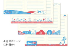 Midori Diary with Embroidered Cat Bookmark