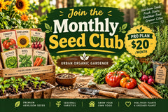 Join the Urban Organic Gardener's monthly heirloom seed club subscription box and get fresh heirloom seeds for your organic garden monthly!