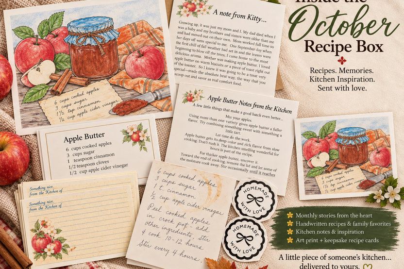 The Recipe Box: Monthly Recipes, Memories & Keepsakes Snail Mail - Free Shipping