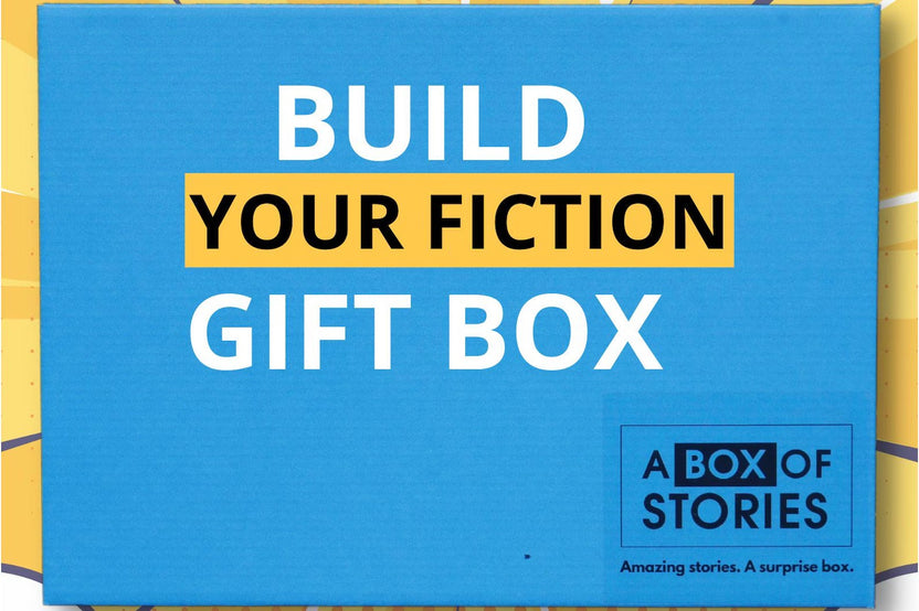 Brown box filled with fiction books, showcasing a variety of gripping titles and intriguing covers, perfect for mystery lovers.