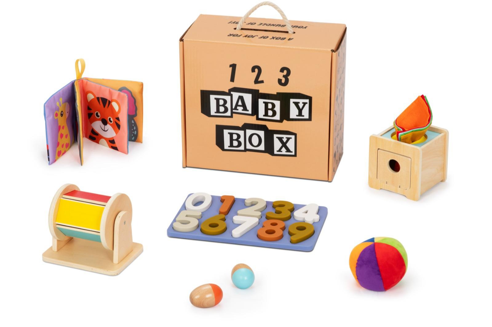 123 Baby Box is a monthly subscription box for babies. This box comes with developmental toys tailored to your baby's age and stage