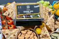 Moda Ezine style mix feta cheese consists of three slices. One each slice of sheep's milk, cow's milk and goat's milk feta.