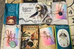 morrigan Oracle deck, divination dice, astrology dice, rune dice, monthly tarot card pull, tarot of a moon garden deck