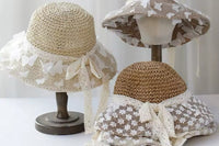 Monaco Cream Rose Ombré Ribbon Bow Straw Hat, Group Wedding and Anniversary Gift Hat, Mother's Day Gift