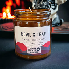 Devil's Trap Candles and Melts - Firewood, Musk, & Salt - Supernatural Inspired