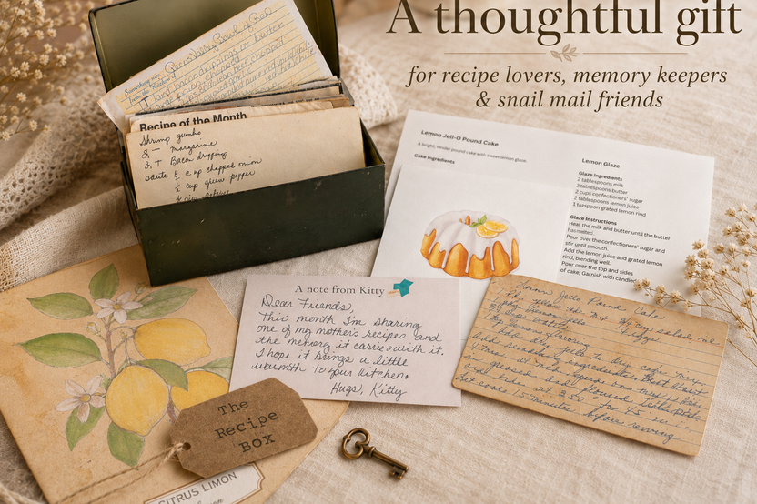 The Recipe Box: Monthly Recipes, Memories & Keepsakes Snail Mail - Free Shipping